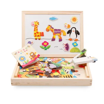 Daugiafunkcinis Magnetinio Vaikai Puzzle Piešimo Lenta Švietimo Žaislai, Mokymosi Medinės Dėlionės, Žaislai Vaikams, Dovana UQ3089H