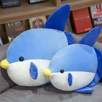 1 vnt Minkštas Sunfish Cartoon Jūros pliušinis žaislas iškamšos Jūrų gyvenimą, mėlyna žuvis Pagalvės Minkštos lėlės Namų Puošybai Vaikų Dovanų