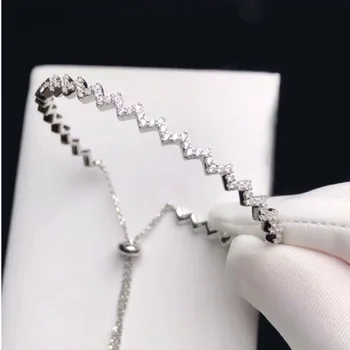 UMGODLY Prabangos Prekės Micro Zirconia Akmenys Zigzago Bangos Formos Apyrankę Moterų Mados Juvelyrika