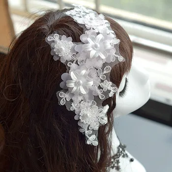 4PCS/Daug 3D Gėlių Pearl Letena Diamond Nėrinių Veidrodis Gėlių Nuotakos Vestuvių Suknelė 