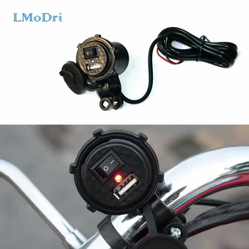 LMoDri Universalus Motociklas Vandeniui USB Įkroviklis Adapteris, Elektros Dviračio Rankenos Maitinimo Prievadas, Lizdas Telefono GPS MP4