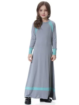Malda Suknelė Musulmonų Poliesteris Vaikų Abaja Islamo Drabužius Mergina, Malaizijos, maroko kaftan TH604