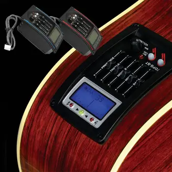 Akustinis 5-Band Gitara EQ Preamp Pjezo Pikapas LCD Ekranas Tuner Ekvalaizeris Sistema