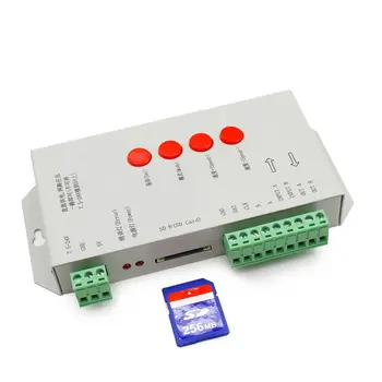 T1000S T-1000S SD kortelę WS2801 WS2811 LPD6803 led pikselių RGB valdiklis full DC5V-24V RGB vaizdo SPI