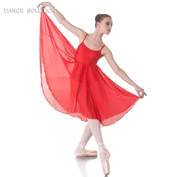 Mėlyna/Raudona/Violetinė/Bordo Camisole Baleto Šokių Šifono Suknelė 18019A