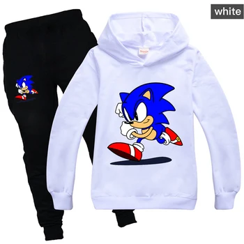 Sonic The Hedgehog Drabužių Patenka Merginos Tracksuit Cool Kids Hoodies ir Kelnės Šeimos Berniukų Žiemos Drabužių Nustatyti Boutique Komplektai