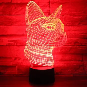 3D LED Naktinis Apšvietimas Katė Pusėje su 7 Spalvų Šviesos Namų Puošybai Lempos Nuostabi Vizualizacijos Optinė Iliuzija Nuostabus