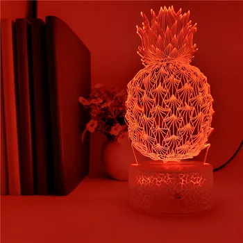3D Ananasų LED Nakties Šviesos Spalvinga Iliuzija Lentelės, Stalo Lempos Kūdikių Miego Lampara Namų Dekoro Vaiko Gimtadienio Lempos App Kontrolės