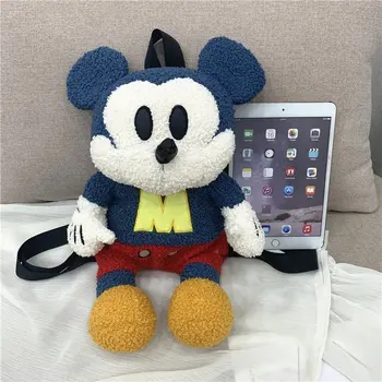 Disney vaikai, berniukas ir mergaitė moterų animacinių filmų Mickey Mouse pliušinis maišelį pečių maišą studentų laisvalaikio mada 