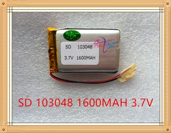 Litro energijos baterija 3.7 V GPS navigatorius MP4 Boudin didelės talpos baterijas 103048 1600mAh krepšiai paštas