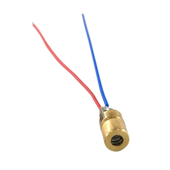 MCIGICM lazerinio diodo 100vnt 650nm 6mm 5V 5mW Reguliuojamas Lazerio Taškas Diodų Modulis Raudona, Vario Galvos 3v