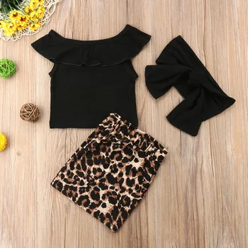 Bamblys Baby Girl Apranga, Drabužiai, marškinėliai Topai+Leopard 