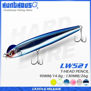 Hunthouse slow sinking pieštuku žvejybos masalas 90mm 14.8 g mėlynos stickbait S-formos 130mm 26g jūros subtilybes sunku masalas vilioja lw512