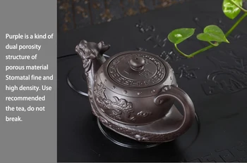Karšto Pardavimo Kinijos Yixing raudonos molio Arbatinukas,Raditional dragon arbatos puodą Didelių pajėgumų Rankų darbo molio arbatos rinkinys virdulys kung fu arbatinukas
