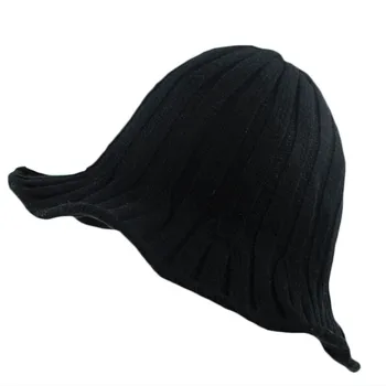 MAXSITI U Rudens ir žiemos megzti vertikali juosta round top kibirą bžūp moterų mados atsitiktinis skrybėlę vientisos spalvos baseino skrybėlę