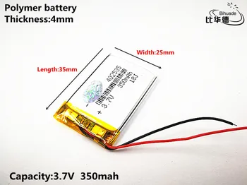 2vnt Litro energijos baterija Gera Qulity 3.7 V,350mAH,402535 Polimeras ličio jonų / Li-ion baterija ŽAISLŲ,CENTRINIS BANKAS,GPS,mp3,mp4