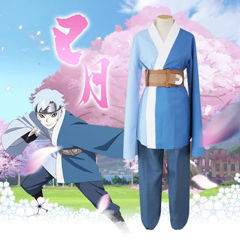 Naruto Shippuden Boruto Remti Pobūdžio Mitsuki Cosplay Kostiumai, Kimono Kostiumai Kalėdų Šalis Mėlyna Viršuje Kelnės Perukas Rinkinys