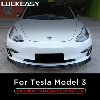 LUCKEASY Automobilio priekinės važiuoklės apsaugos Tesla model 3 2017-2020 Automobilių galva, važiuoklės, apdailos 3pcs set WHITE/BLACK