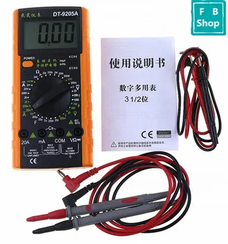 1PCS DT-9205A Skaitmeninis LCD AC/DC Ammeter Atsparumas Talpą, Testeris Multimetras DT9205A
