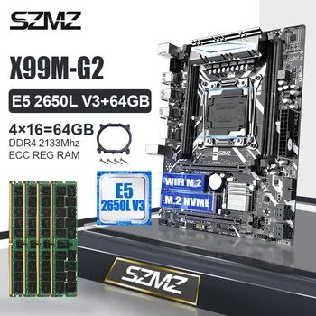SZMZ X99M-G2 LGA2011 V3 motininės Plokštės Rinkinys Su XEON E5 2650L V3 Procesorius 4*16 gb DDR4 2133MHZ ECC REG RAM