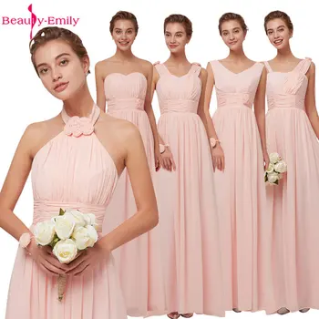 2018 baigimo šalis šifono promenadzie suknelė rožinės spalvos ilgą vakarinę Suknelę šešių dizainas prieinama homecoming suknelės pigūs vestido de festa