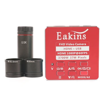 Eakins 37MP HDMI, USB Video Skaitmeninės Pramonės Mikroskopo vaizdo Kamera+0,5 X Okuliaro Adapteris Stereo Mikroskopas Telefono PCB Remontas