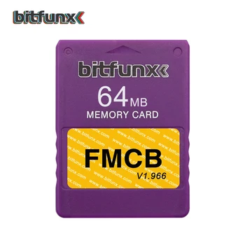 Bitfunx 64mb Atminties Kortelė PS2 FMCB Free Mcboot OPL Įrašyti Žaidimus Playstation2 Retro Vaizdo Žaidimų Konsolės Violetinė Mėlyna Kelių Spalvų