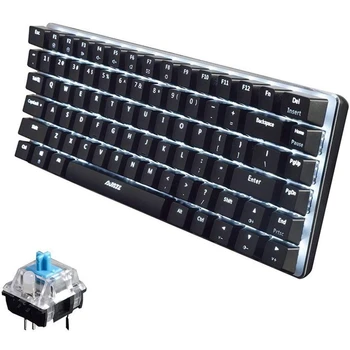 AJAZZ AK33 Laidinio Žaidimų Klaviatūra LED Apšvietimu 82 Klavišus USB Mechaninė Klaviatūra
