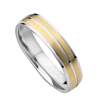 Mėgėjams Aljansų Vestuvių Juostoje Papuošalai Žiedas Pora Bicolor Vakarų Santuokos Pažadas Dalyvavimas Pora Žiedus moterims