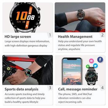 LIGE Vyrų Smart Watch Verslo, Sporto Žiūrėti Full Screen Touch IP67 atsparus Vandeniui Širdies ritmo Monitorius, tinkančios 