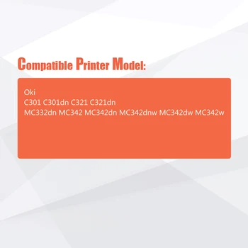 4pcs Suderinama OKI Spalvos Tonerio Kasetė Oki C301 C301dn C321 C321dn MC332dn MC342 MC342dn MC342dn spausdintuvą