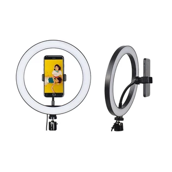 10.2 Colių USB Video Šviesos Pritemdomi LED Selfie Žiedas Šviesos Lempos Stovas Fotoaparato Trikojo Telefono Turėtojas 