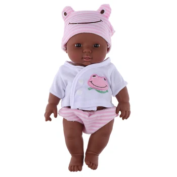 30cm Realus Huggable Vinilo Baby Doll Afrikos Naujagimiams Juoda Lėlė Modelio Drabužius, Vaikai Miega Žaislas(Pink)