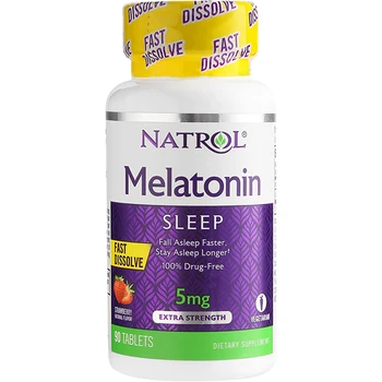 Natrol Melatoninas 5mg*90pcs užmigti greičiau sustabdyti miega ilgiau