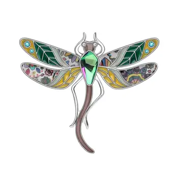 Newei Emalio Lydinio Kalnų Krištolas Gėlių Dragonfly Sagės Drabužiai Skara Vabzdžių, Gyvūnų Papuošalai Moterims Mergaitė Vaikas Žavesio Pavasario Dovana