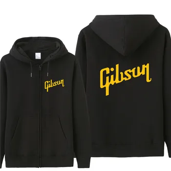 Naujas Gibson Logo Vyrų Užtrauktukas Hoodies Vilnos Tirštėti Muzikos Mados Striukė Palaidinukė Kailis Aukštos Kokybės