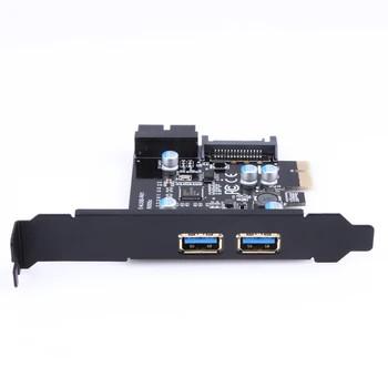 Super Greitis PCI-E, USB 3.0 2 Port PCI Express Plėtros Kortelę ar 19-Pin Maitinimo Jungtis Iki 5Gbps Pridėti Korteles PC Kompiuteris