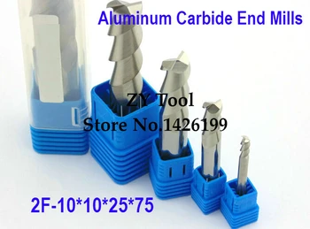 2F*10*10*25*75 CNC įrankis volframo lydinio frezavimo cutter specialių plokščių, aliuminio karbidas lydinio cutter aliuminio lydinio frezavimo cutter