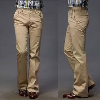 Pavasarį ir rudenį vyriški džinsai vyrų vidutinio juosmens, palaidi didelis dydis užsiliepsnojo kelnės apačioje džinsinio audinio kelnės užsiliepsnojo kelnės dydis 27-38