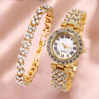 Moterų Laikrodžiai, Apyrankės Rinkinys Kristalas Ponios Apyrankę Žiūrėti Atsitiktinis Odos Kvarcinis Laikrodis 3pcs Nustatyti Laikrodį Dovanų Relogio Feminino