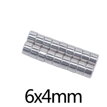 50/100/200pcs 6x4 mm Mini Mažos apvalios Magnetai 6mmx4mm Šaldytuvas N35 Neodimio Magnetas Dia 6x4mm Nuolatinis NdFeB Magnetai 6*4