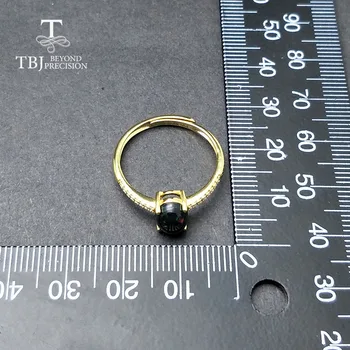 TBJ,Juoda Etiopijos Opal Ovalo supjaustyti 6*8mm natūralus akmuo klasikinis žiedas 925 sterlingas sidabras brangakmenio papuošalai su dovanų dėžutė