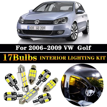 17pc X canbus LED lempos, vidaus apšvietimo + automobilių Stovėjimo šviesos rinkinio pakuotės 2006-2009 m. VW Golfo 5 MK5 MK V