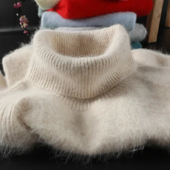 2020 m. rudens ir žiemos moteriški megztiniai aukštas moterų kaklo megztinis kašmyro megztinis prarasti trumpas mezgimo dugno marškinėliai