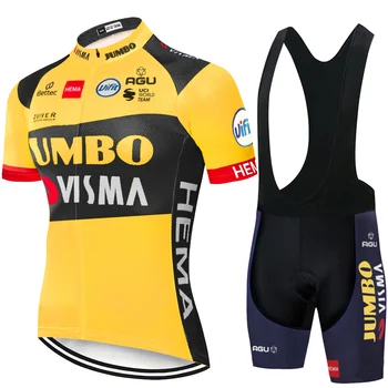 2021 komanda jumbo visma dviračių džersis nustatyti vyrų dviračių maillot MTB Lenktynių ropa ciclismo hombre vasaros quick dry dviratį medžiaga 12D GELIS