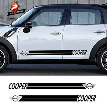 2 vnt. vinilo grafika, aukščiausios kokybės, Transporto priemonių Lipdukai šoninės juostelės kūno lipdukas lipdukas automobilio stiliaus Mini Cooper