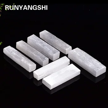 Runyangshi 1pc Gamtos Selenitas Kristalų Stick Lazdele Poliravimo Akmuo Kristalas Reiki Gydymo Energija Įpilti amatų namų puošybai
