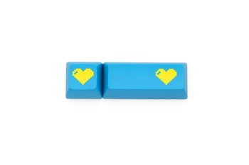 Domikey abs doubleshot keycap pikselių širdies Šviesiai Mėlyna geltona oem dsa sa vyšnių profilis pokerio 87 104 gh60 xd64 xd68 xd84 xd75 xd87