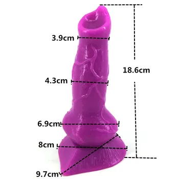 Vilkas dildo dirbtinės gyvūnų varpos netikrą siurbtukas varpa purpurinis analinis gaidys masturbacija žaislas, skirtas moterų erotinis sekso produktai gėjus
