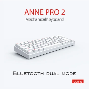 Anne Pro 2 Gateron Mėlyna Ruda Jungiklis Mini Nešiojamieji 60% RGB Mechaninė Klaviatūra, Belaidžio 